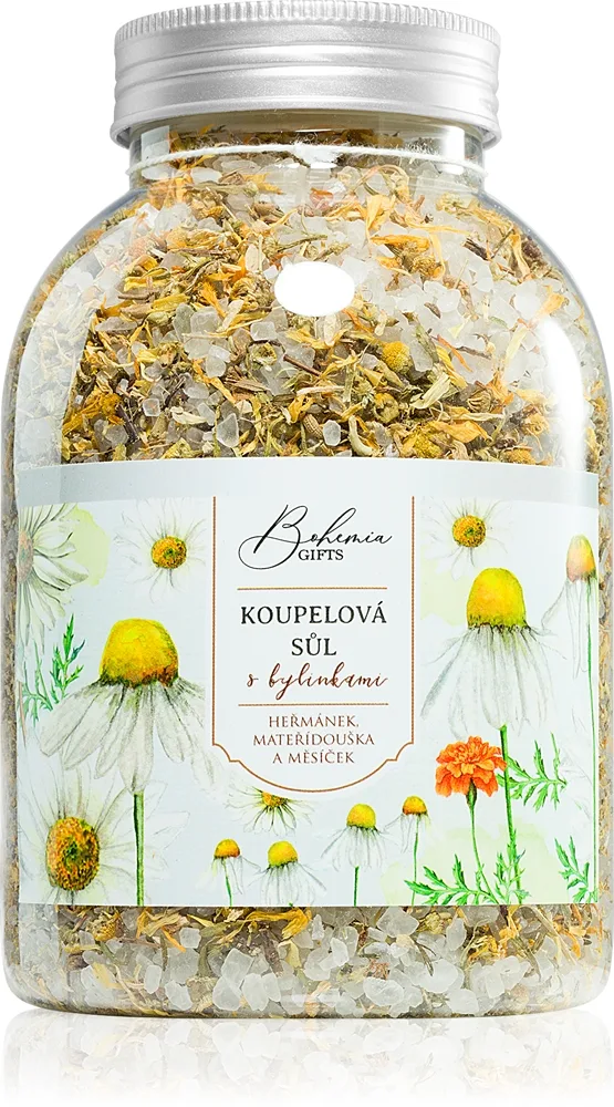 Bohemia Gifts Bohemia Natur Badsalt med tre typer av örter Kamomill, ringblomma, timjan 1200 g