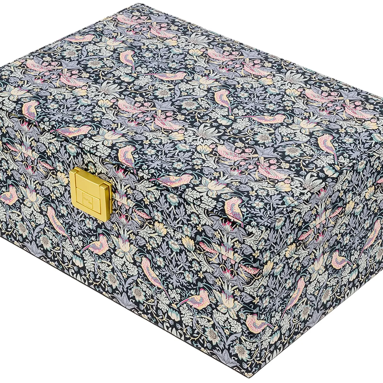 Bon Dep Jewelry Box Square Mw Liberty Strawberry Thief Black