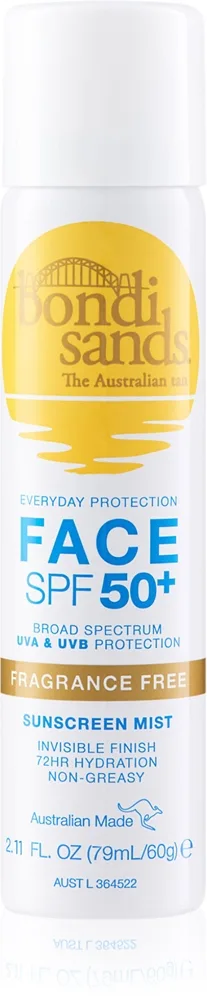 Bondi Sands Spf 50+ Fragrance Free Face Mist - Nude - 79 ml