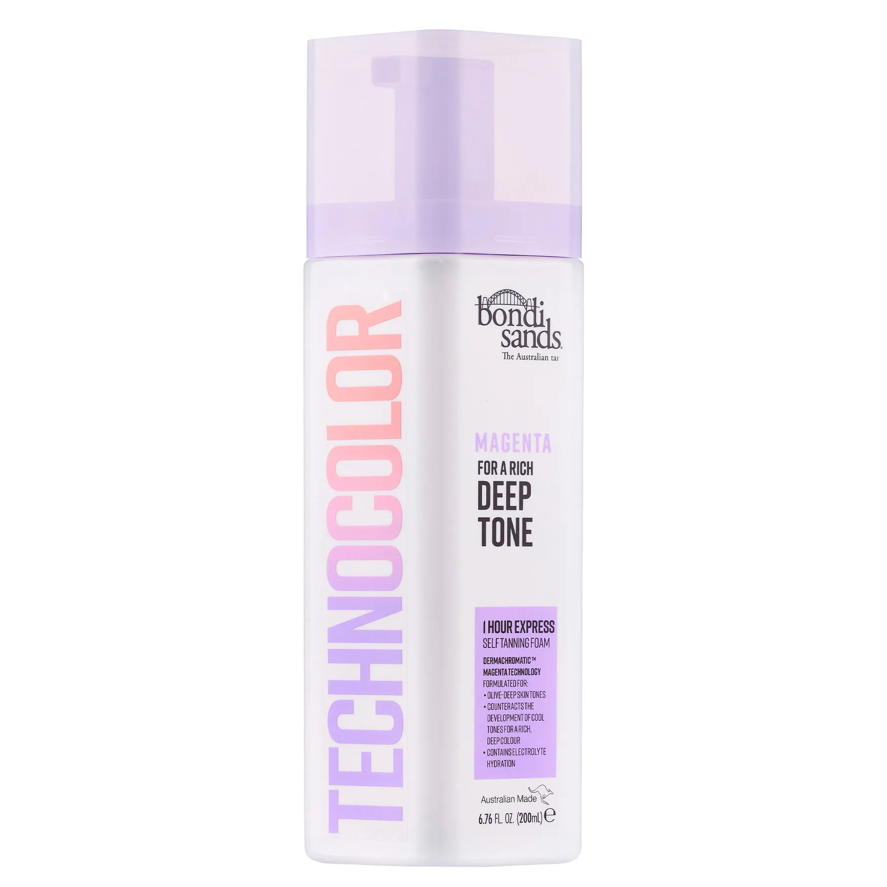 Bondi Sands Technocolor Magenta Mousse för brun-utan-sol Skugga Deep Rich Tone 200 ml