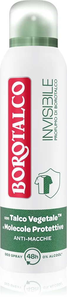 Borotalco Invisible Original Deodorantspray För att behandla vita och gula fläckar 150 ml