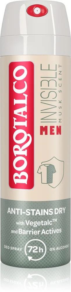 Borotalco MEN Invisible Spray deodorant 72 timer dufte Musk 150 ml