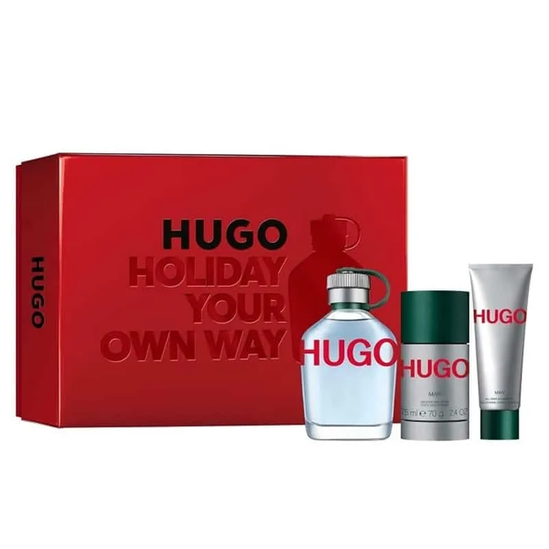 Giftset Hugo Boss Hugo Man Edt 125ml + Deostick 75ml + Shower Gel 50ml