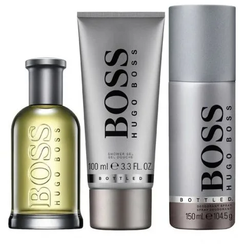 Giftset Hugo Boss Bottled Edt 100ml + Shower Gel 100ml + Deo Spray 150ml