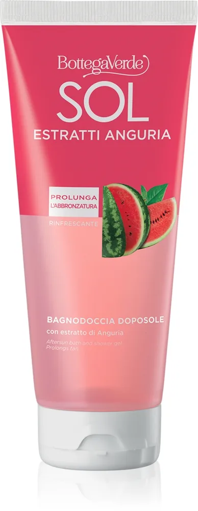 Bottega Verde Sol Estratti rauhoittava kylpy- ja suihkugeeli rusketuksen kestoa pidentämään 200 ml