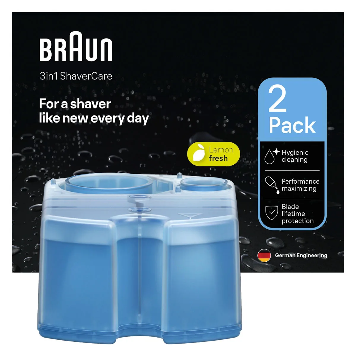 Braun 3in1 ShaverCare SmartCare Center Refill Cartridges Hygienic Cleaning 2 Pack 2 St.