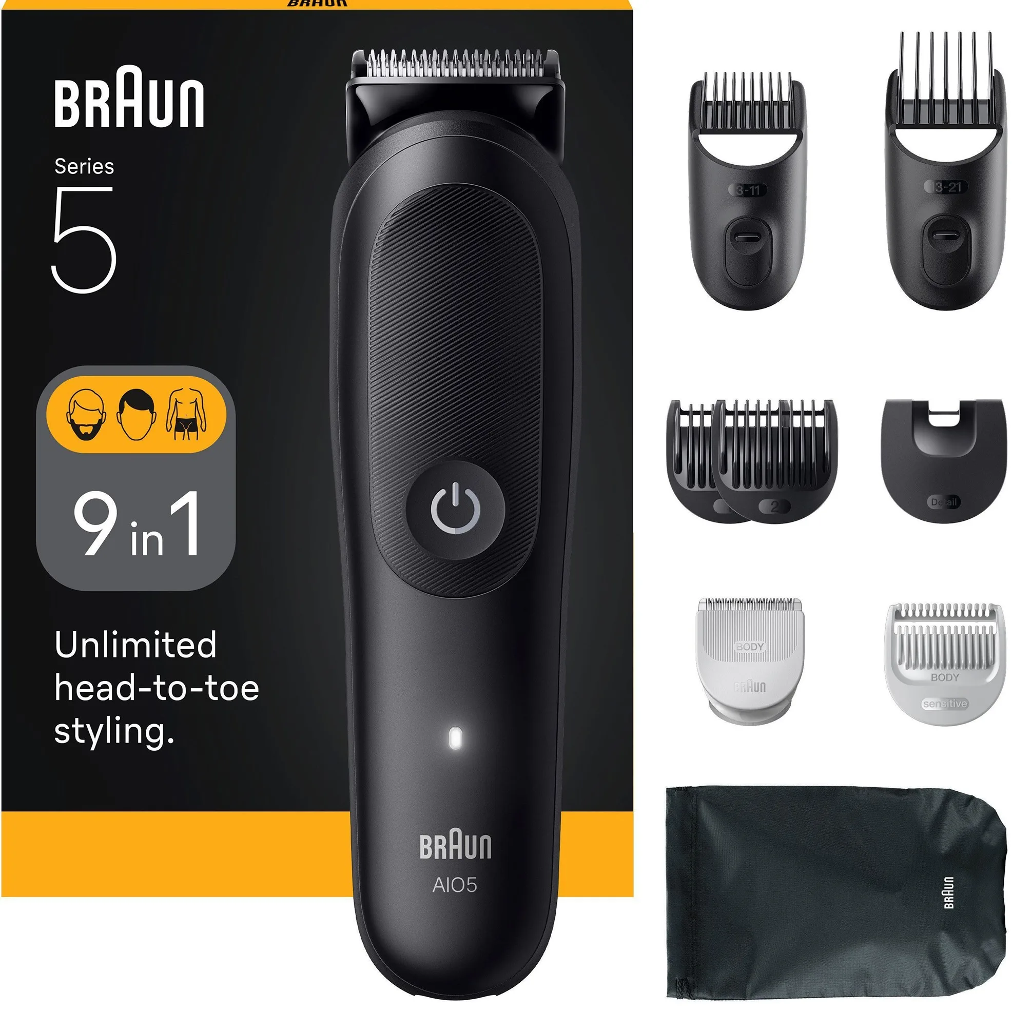 Braun All-in-One Series 5 9-in-1 Grooming Kit AIO5540 Svart