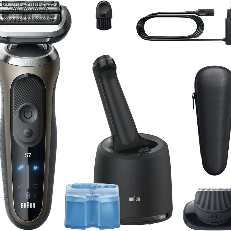 Braun Series 7 72-C7200cc Elektrorasierer mit Reinigungs- und Ladestation Gold 1 St.