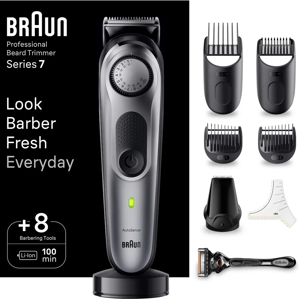 Braun Series 7 BT7420 Skäggtrimmer + verktyg för frisör 1 st.