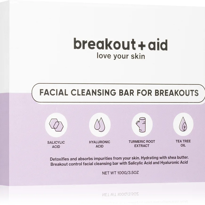 breakout + aid Facial Cleansing Bar Tvål för problematisk hud med salicylsyra