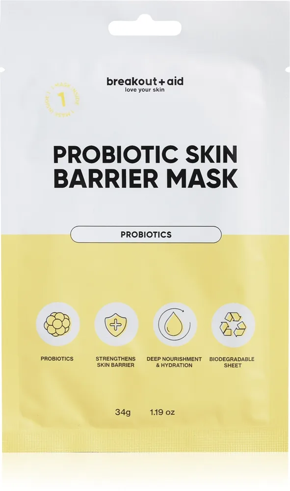 breakout + aid Probiotoc Skin Barrier Mask Arkmask för att stärka hudbarriären 34 g