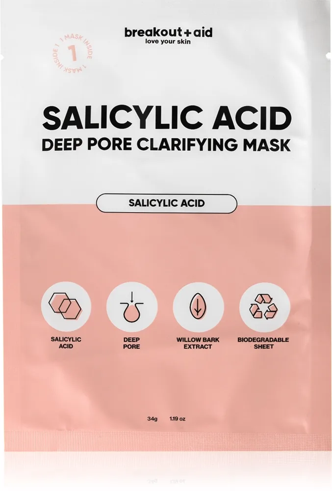 breakout + aid Salicylic Acid Deep Pore Clarifying Mask Arkmask med salicylsyra 34 g