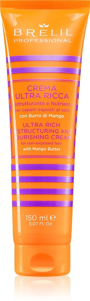 Brelil Professional Crema Ultra Ricca ravitseva ja rakennetta uudistava voide kloorin, auringon tai suolaveden vahingoittamille hiuksille 150 ml