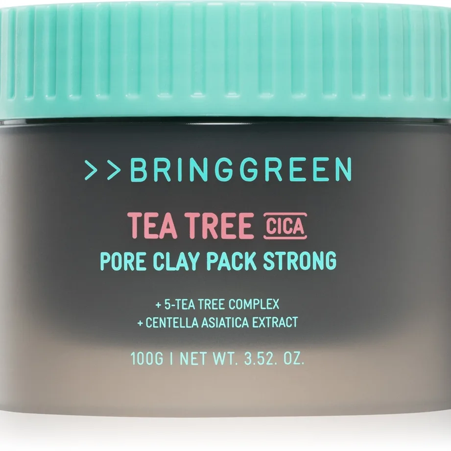 BRINGGREEN Tea Tree Cica Pore Clay Pack Strong Krämmask För fet aknebenägen hud 100 g