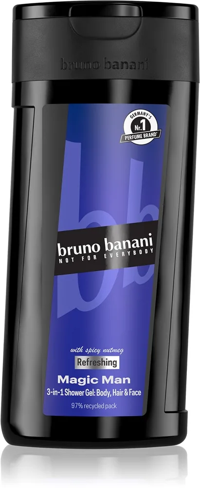 Bruno Banani Magic Man virkistävä suihkugeeli 3in1 miehille 250 ml