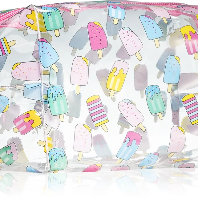 BrushArt Accessories Transparent cosmetic bag Transparent makeuptaske Ice Cream 1 stk.