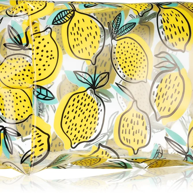 BrushArt Accessories Transparent cosmetic bag Transparent makeuptaske Lemon 1 stk.