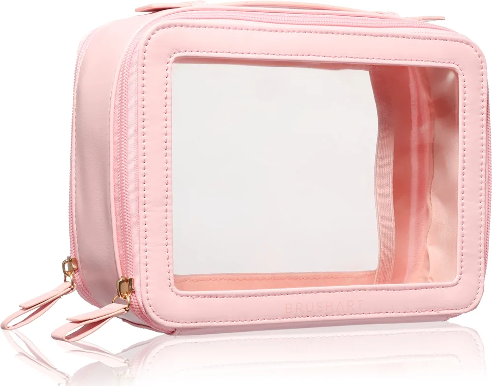 BrushArt Accessories Transparent make-up case meikkikotelo Pink 1 kpl