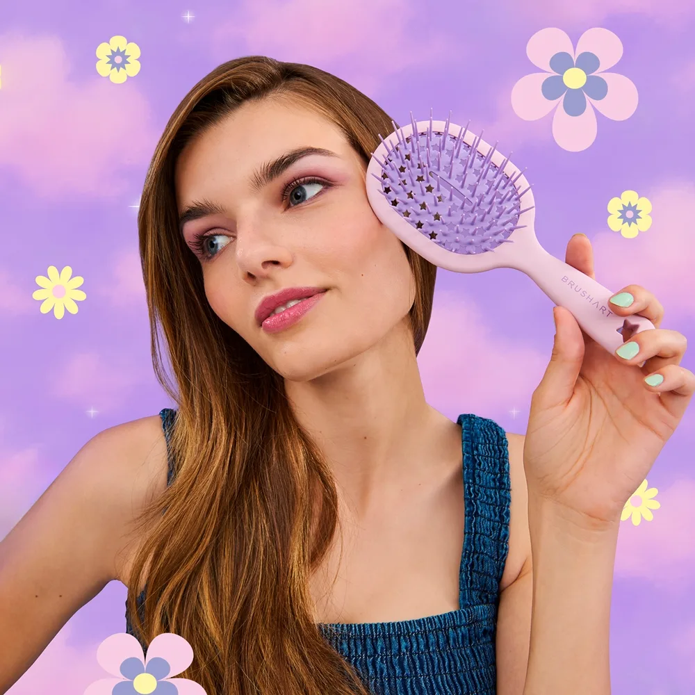 BrushArt Daisy Dreams Detangling hairbrush Hårborste Pink 1 st.