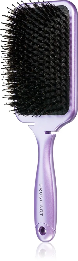 BrushArt Hair Boar bristle paddle hairbrush hiusharja villisian harjaksista Metallic Lilac 1 kpl
