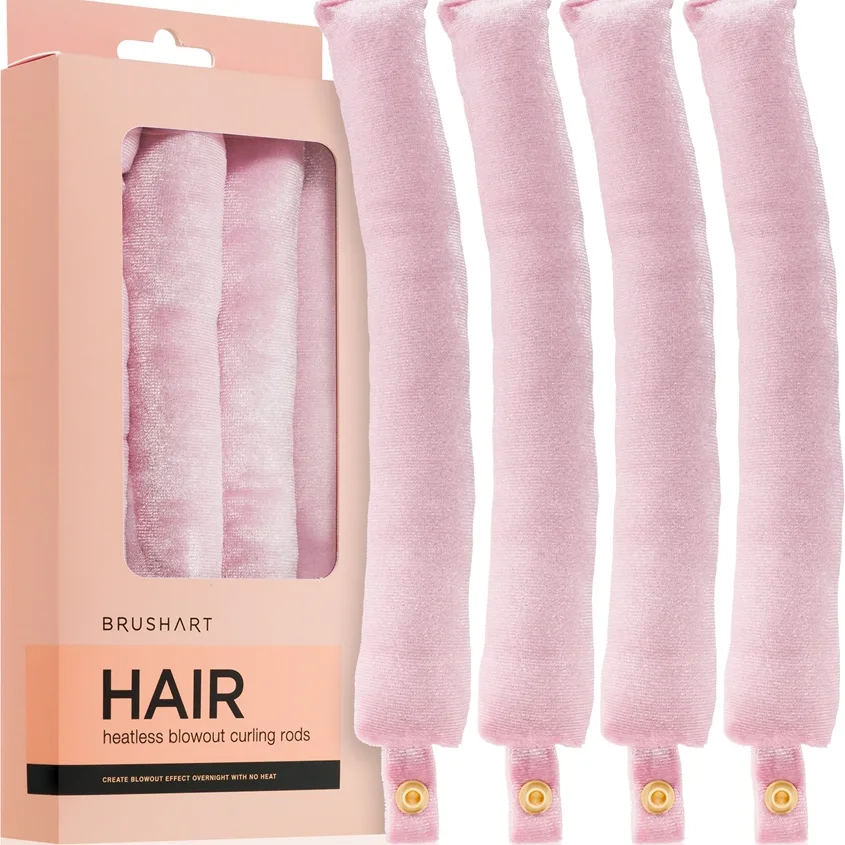 BrushArt Hair Heatless blowout curling rods uppsättning för hårlockning 4 st.