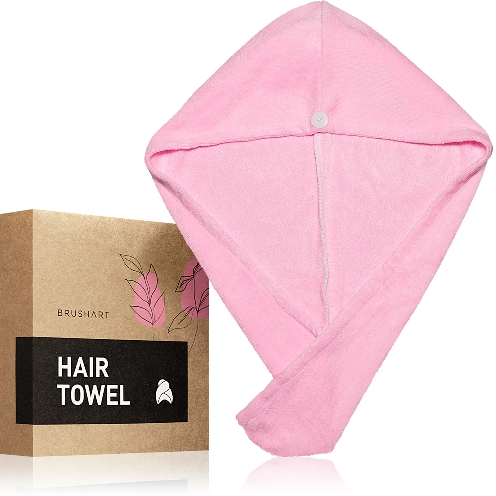BrushArt Home Salon Hair towel Handduk för hår Pink 1 st.