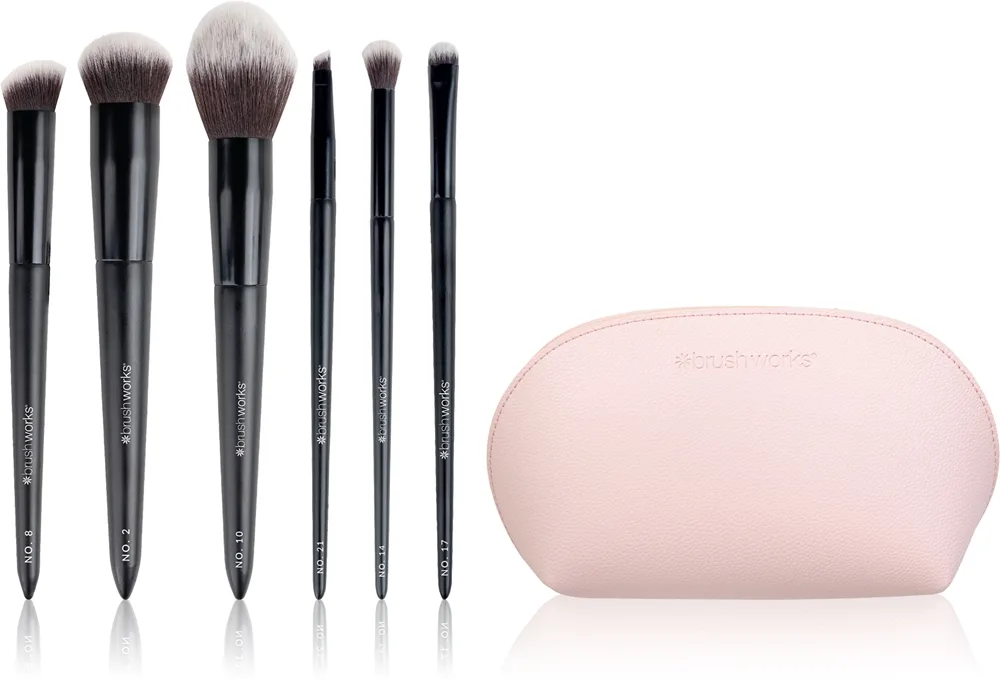 Brushworks Essentials Makeup Brush Set Complexion Borstuppsättning med väska