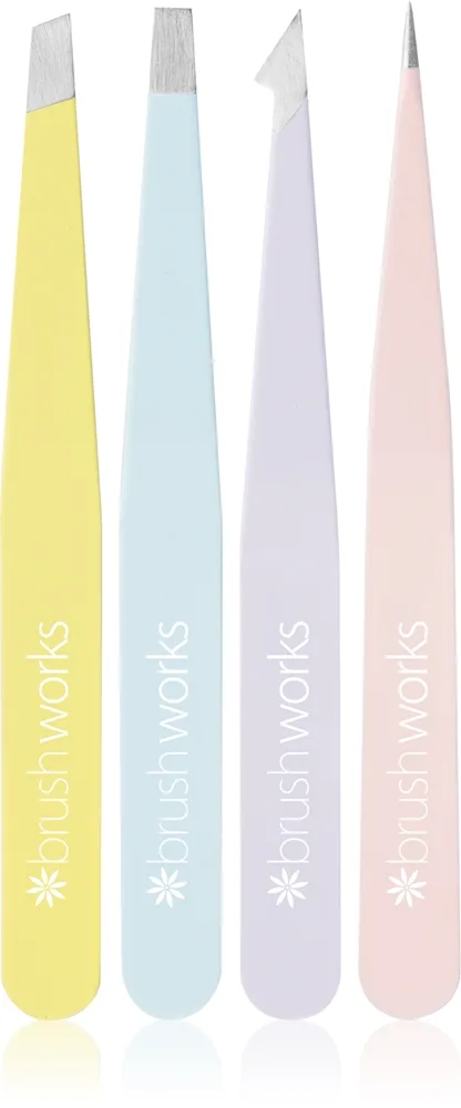 Brushworks HD Combination Tweezer Set Pastel