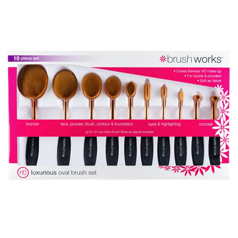 Brushworks Luxurious Oval Brush Set 10 stk.