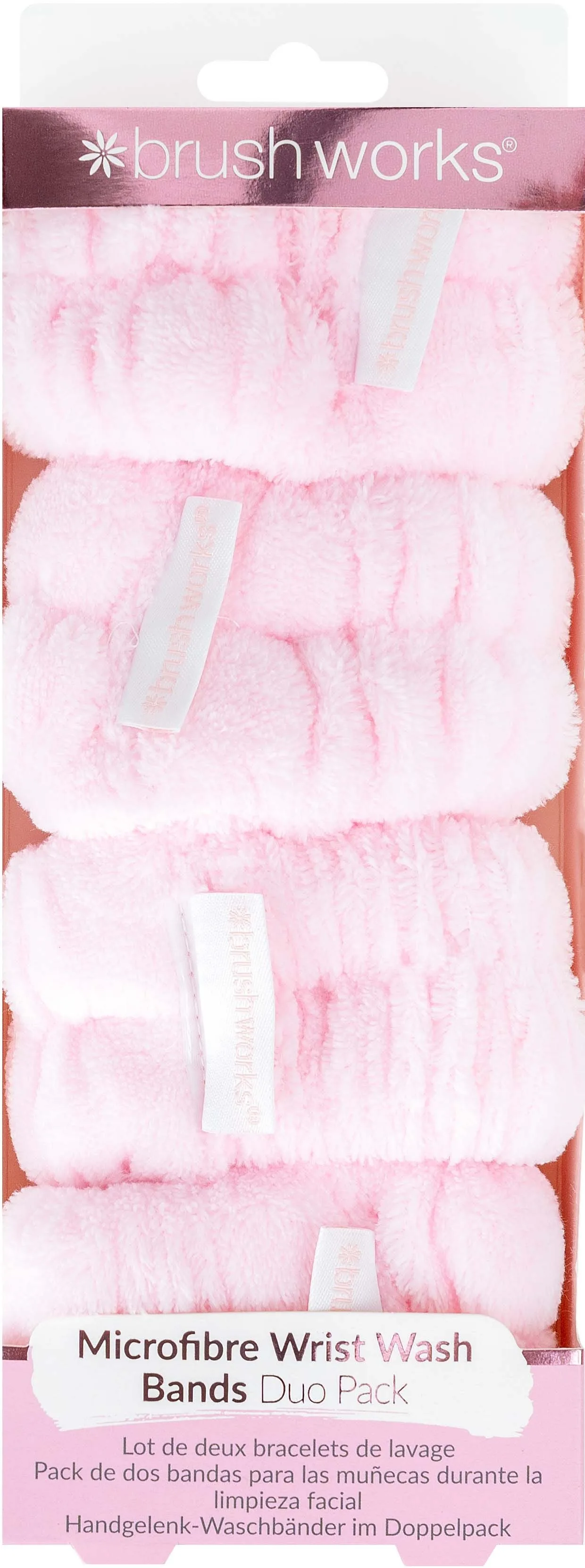 Brushworks Microfibre Wrist Wash Bands wasserabsorbierende Armbänder zum Waschen des Gesichts aus Mikrofasern