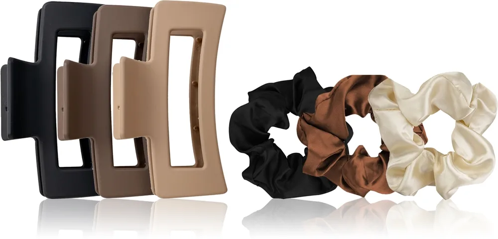 Brushworks Natural Hair Clip & Scrunchie Set lahjasetti hiuksiin