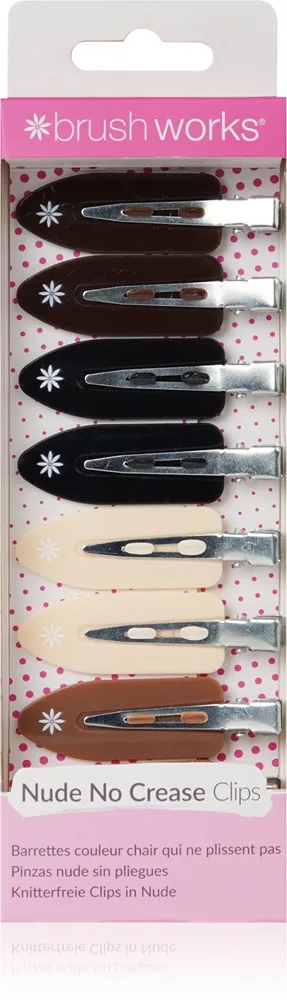 Brushworks Nude No Crease Hair Clips 8 pieces