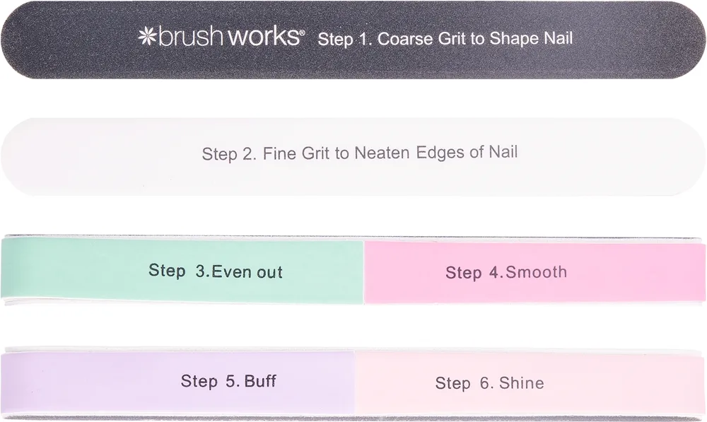 Brushworks 6 Sided Nail File - Shape & Shine