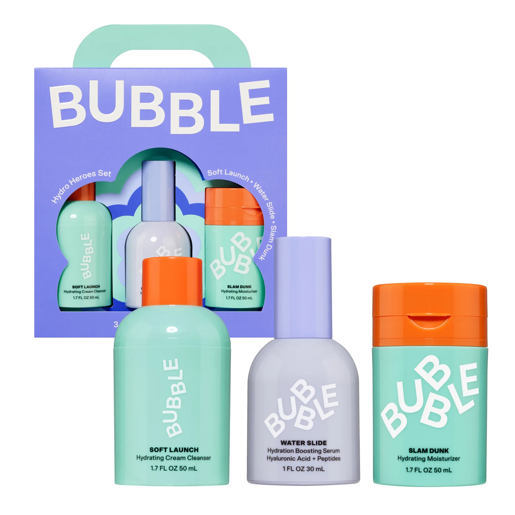 Hydro Heroes 3-Step Hydration Routine Kit 50 ml, 30 ml, 50 ml