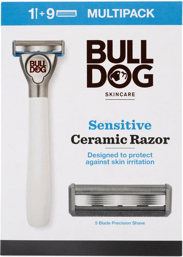Bulldog Sensitive Ceramic Razor Rasierer + Rasierklingen 9 St.