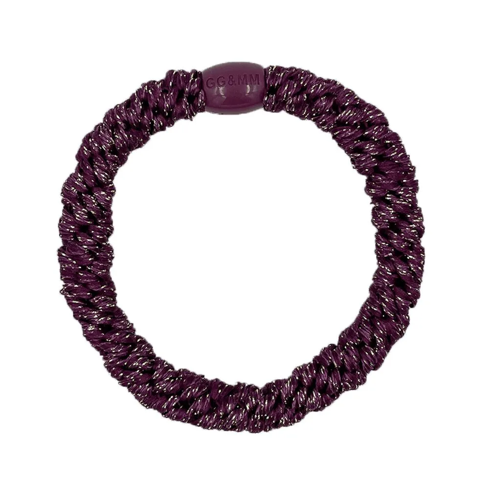 By Stær BRAIDED Hairtie - Glitter Dark Purple