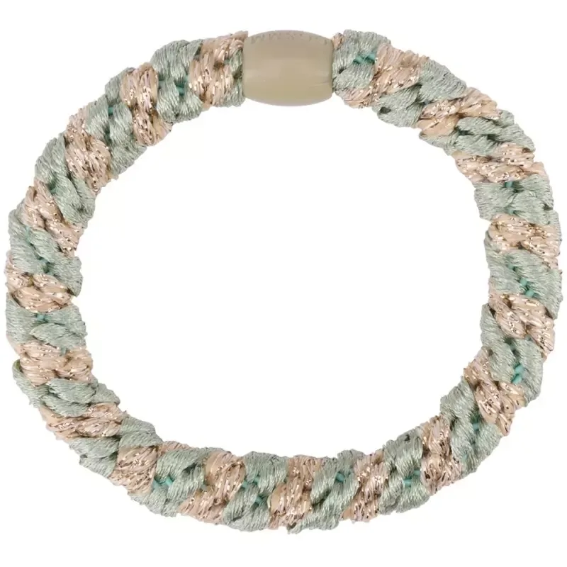 By Stær BRAIDED Hairtie - Multi Green/Gold Glitter