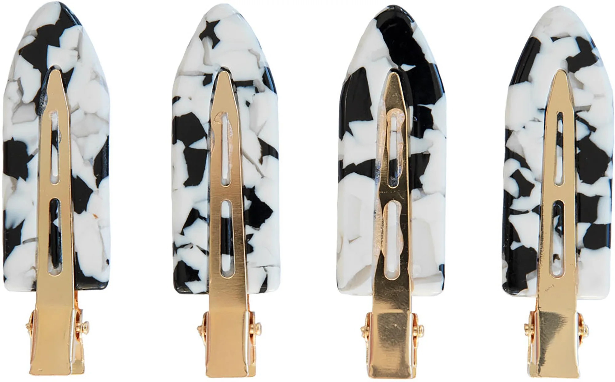 ByBarb 4-Set Of Make Up Clips Black and White