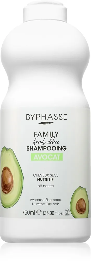 BYPHASSE Avocado shampoo kuiville hiuksille 750 ml