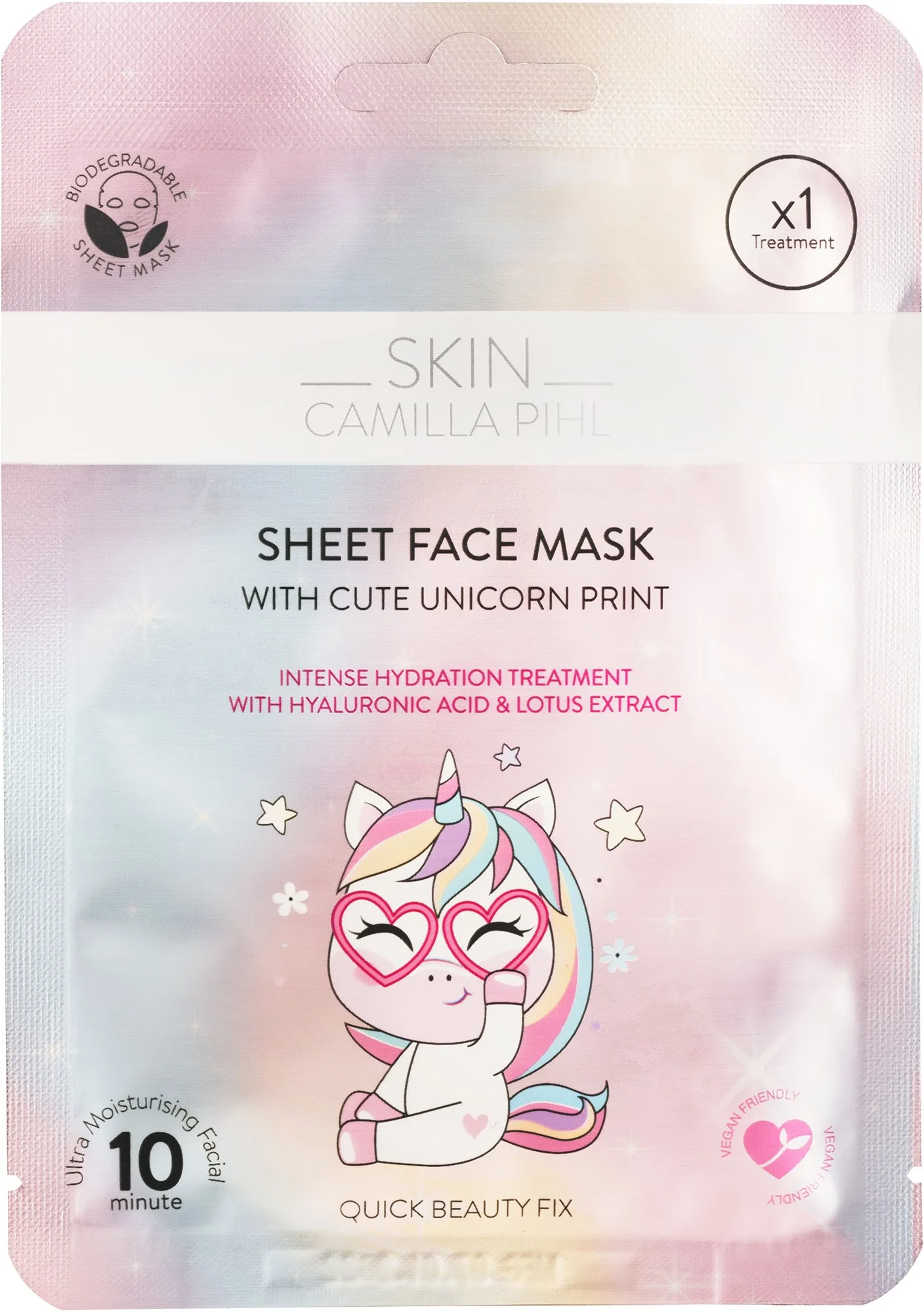 Camilla Pihl Cosmetics Skin Beauty Moisture Boost Unicorn Sheetmask 23 g