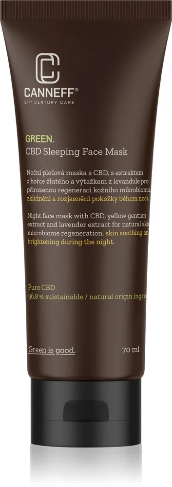 Canneff Green CBD Sleeping Face Mask Lindrande mask för natten 12 ml