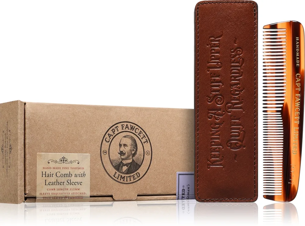 Captain Fawcett Accessories Hair Comb with Leather Case partakampa sisältää kotelon 1 kpl