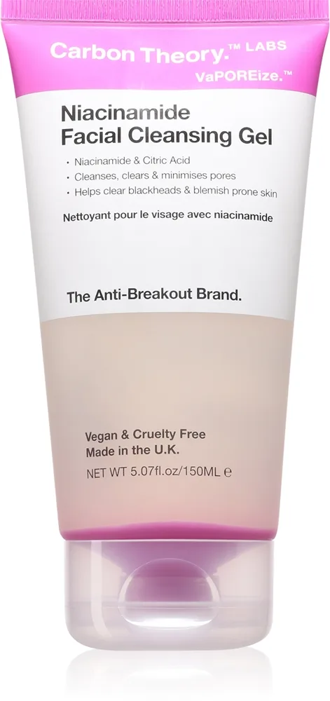 Carbon Theory Vaporeize Niacinamide Cleansing Gel Djupt rengörande gel med niacinamid 150 ml