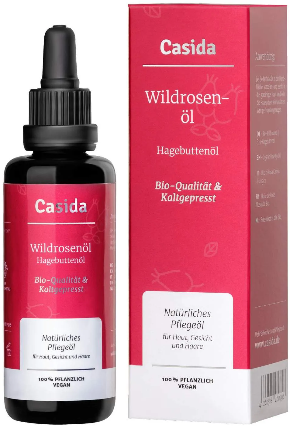 Hagebuttenöl Wildrose Bio Kaltgepresst 50 ml Öl - Zur Körperpflege