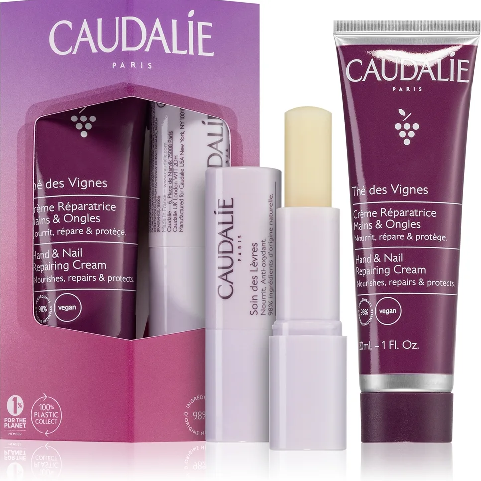 Caudalie Thé Des Vignes Hand & Lip Duo lahjasetti ravitsemaan ja kosteuttamaan