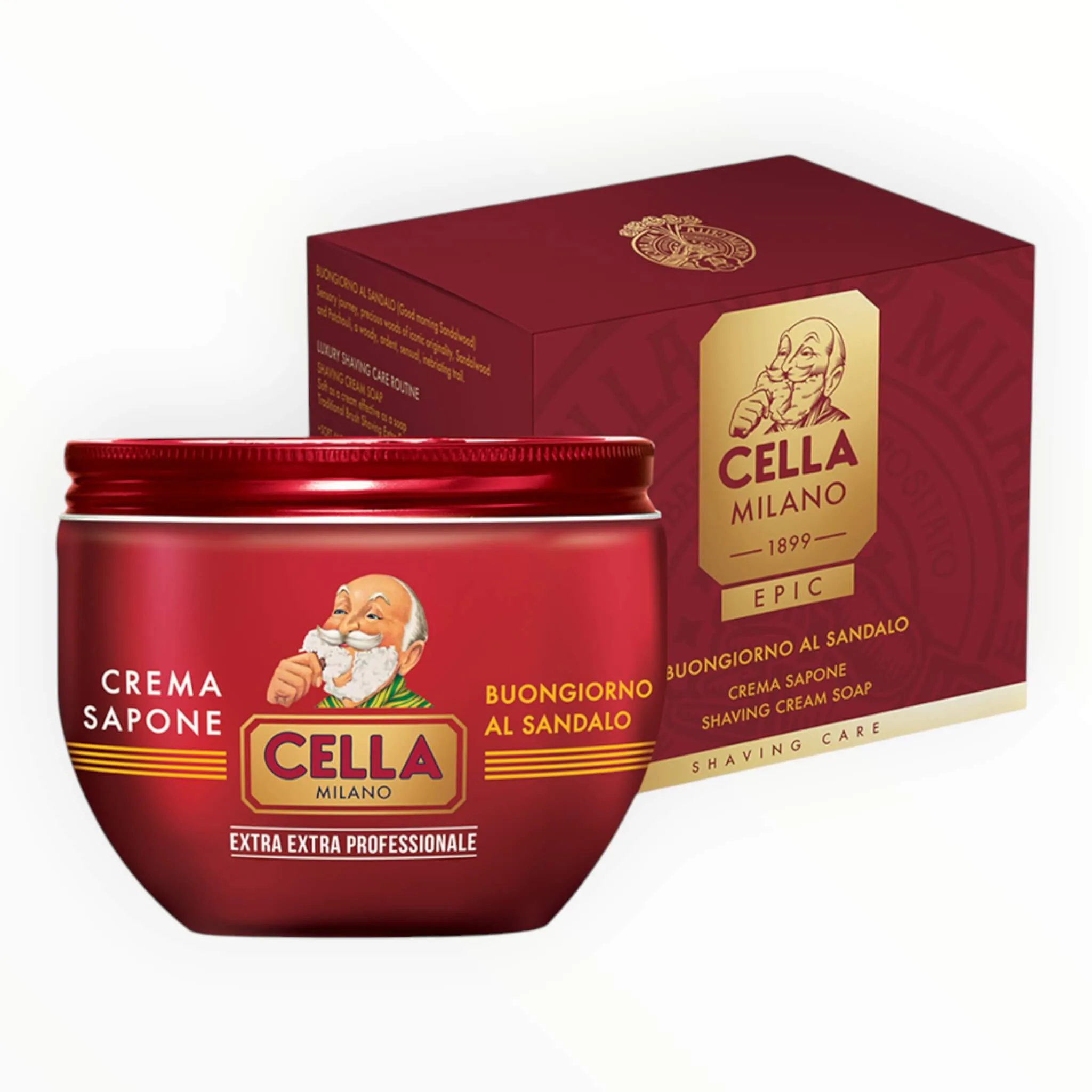 Cella Milano Epic Barbersæbe, Buongiorno al Sandalo, 300 ml.