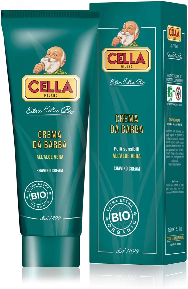 Cella Milano Bio Barbercreme, Aloe Vera, 150 ml.