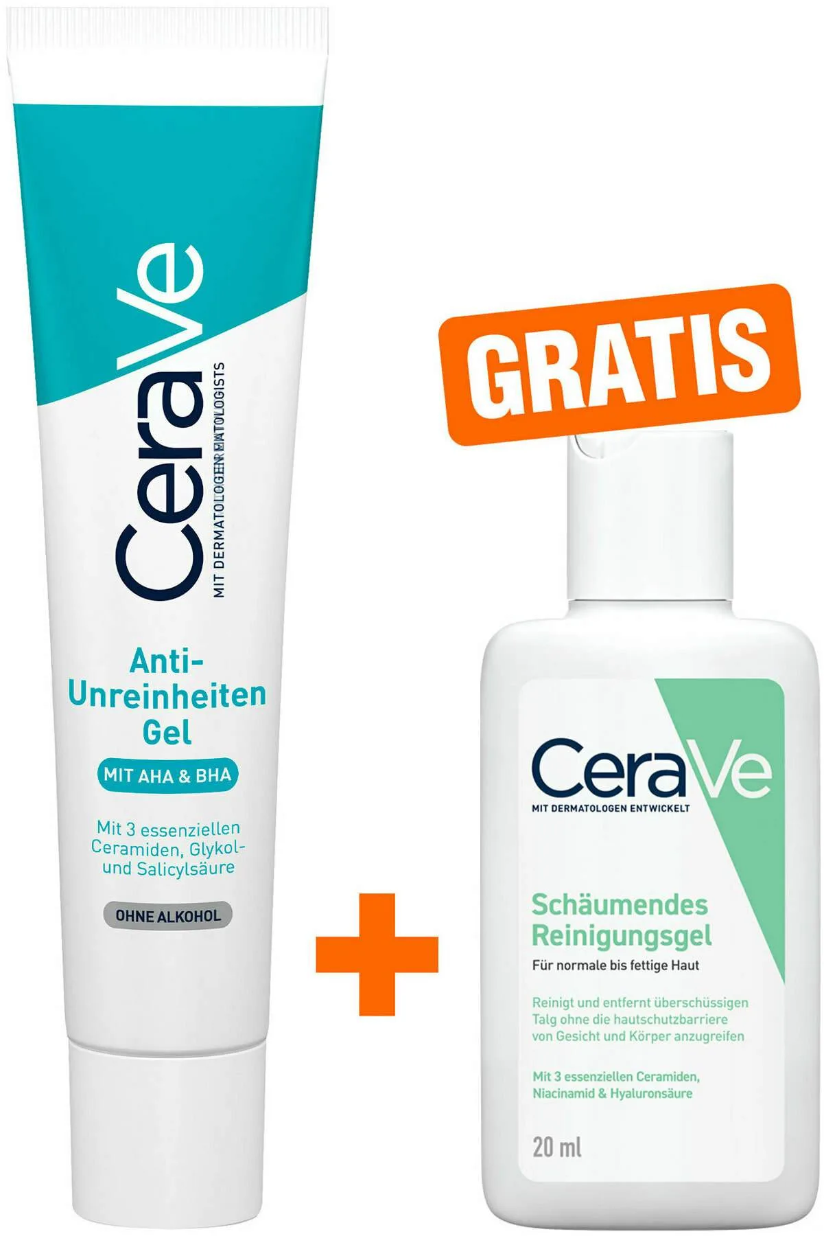 Cerave Anti-Unreinheiten Gel 40 ml + gratis schäumendes Reinigungsgel 20 ml - Hilft gegen Unreinheiten