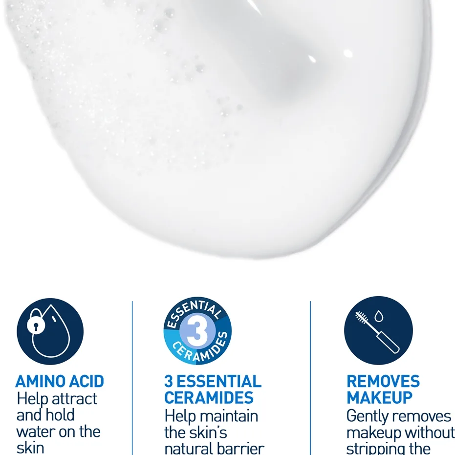 CeraVe Cleansers Hydrating Cream-to-Foam Cleanser Rengörande skummande kräm för normal till torr hud 473 ml