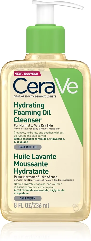 CeraVe Cleansers Hydrating Foaming Oil Cleanser Renseolie med fugtgivende virkning 236 ml